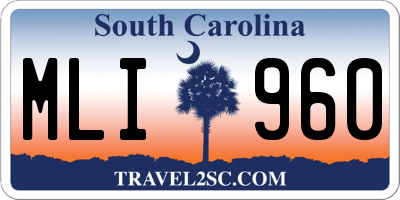 SC license plate MLI960