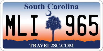 SC license plate MLI965
