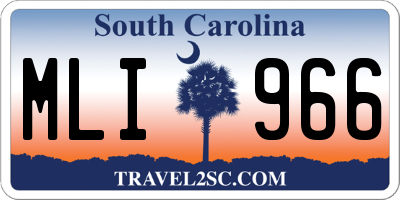 SC license plate MLI966