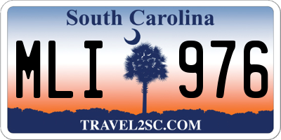 SC license plate MLI976