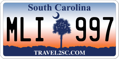SC license plate MLI997