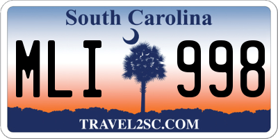 SC license plate MLI998