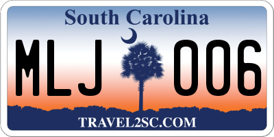 SC license plate MLJ006
