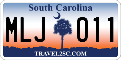 SC license plate MLJ011