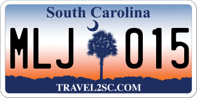 SC license plate MLJ015