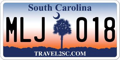SC license plate MLJ018