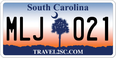 SC license plate MLJ021