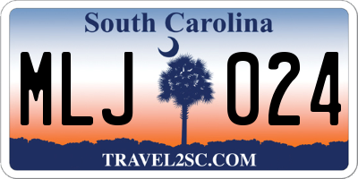 SC license plate MLJ024