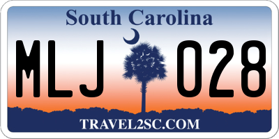 SC license plate MLJ028