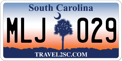 SC license plate MLJ029