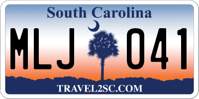 SC license plate MLJ041