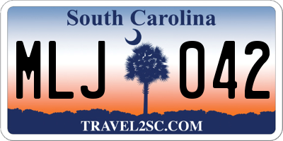 SC license plate MLJ042