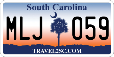 SC license plate MLJ059