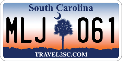 SC license plate MLJ061