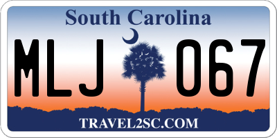 SC license plate MLJ067