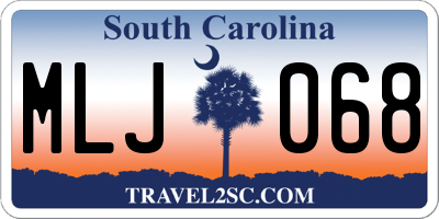 SC license plate MLJ068