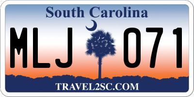 SC license plate MLJ071
