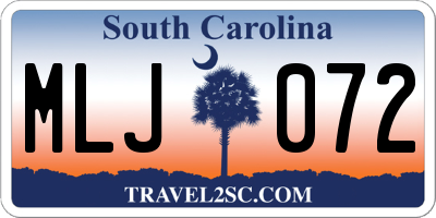 SC license plate MLJ072