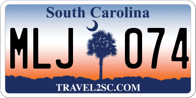 SC license plate MLJ074