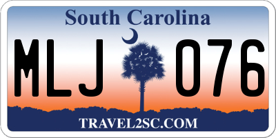 SC license plate MLJ076