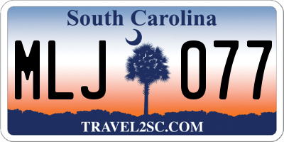 SC license plate MLJ077
