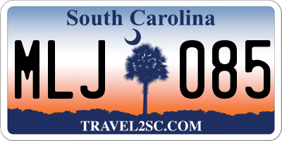 SC license plate MLJ085