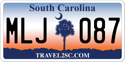 SC license plate MLJ087