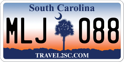 SC license plate MLJ088