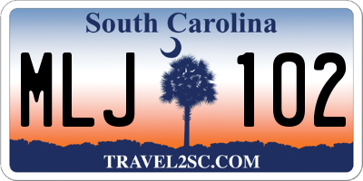 SC license plate MLJ102