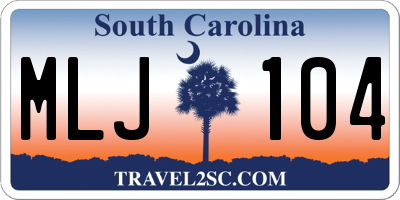 SC license plate MLJ104