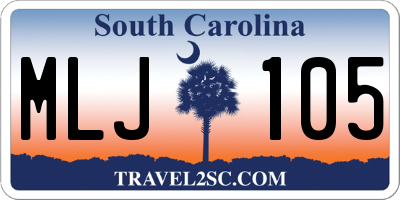 SC license plate MLJ105