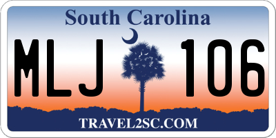 SC license plate MLJ106