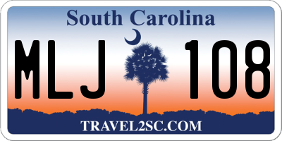 SC license plate MLJ108