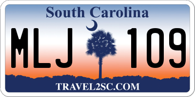 SC license plate MLJ109