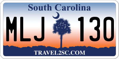 SC license plate MLJ130