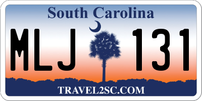 SC license plate MLJ131