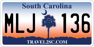SC license plate MLJ136
