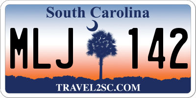 SC license plate MLJ142