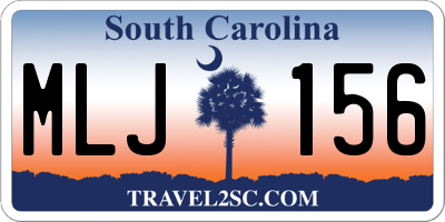 SC license plate MLJ156