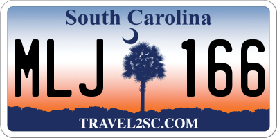 SC license plate MLJ166