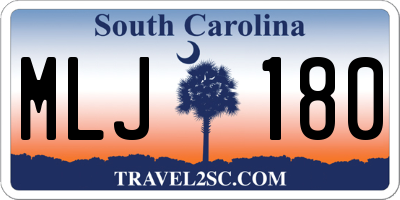SC license plate MLJ180