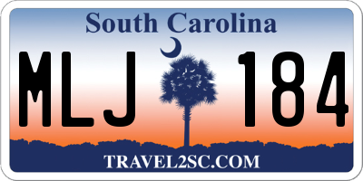 SC license plate MLJ184