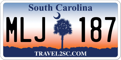 SC license plate MLJ187