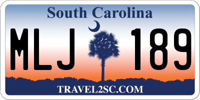 SC license plate MLJ189