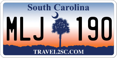 SC license plate MLJ190