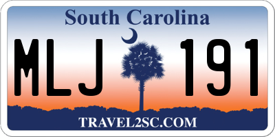 SC license plate MLJ191
