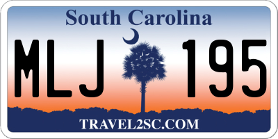 SC license plate MLJ195