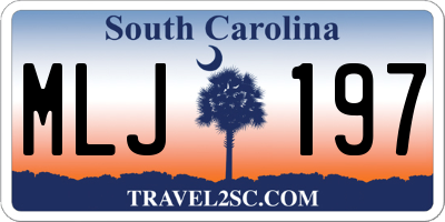 SC license plate MLJ197
