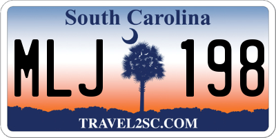 SC license plate MLJ198