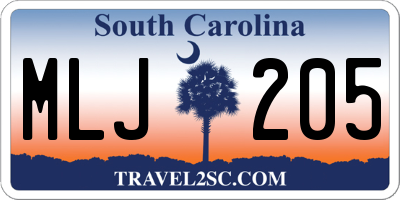 SC license plate MLJ205
